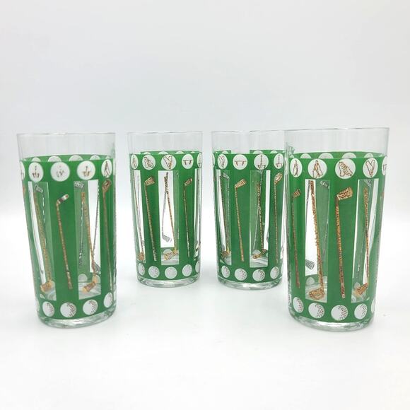 Vintage Georges Briard Golf Theme Highball Glasses Set 0f 4 #2 - Picture 1 of 7